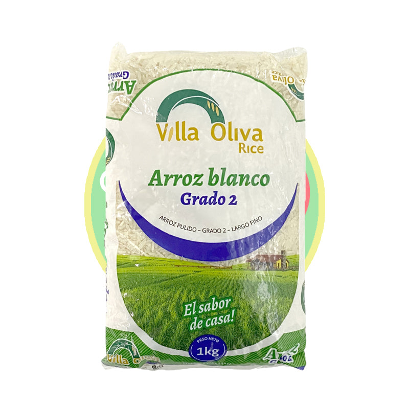 Arroz Grado 2 Villa Oliva 1 kg, de excelente calidad y sabor, ideal para todo tipo de preparaciones, sin gluten