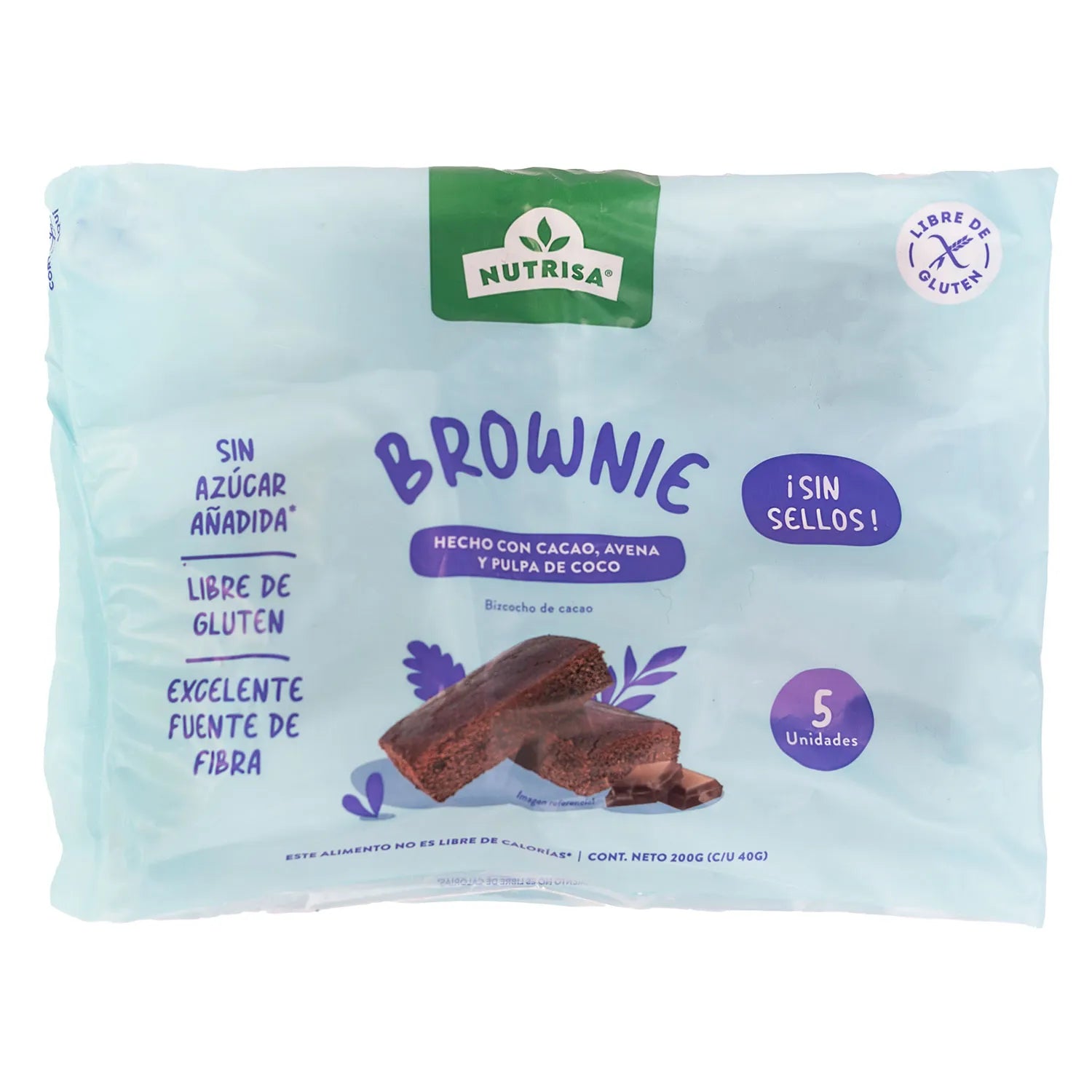 Pack Brownie sin gluten Nutrisa 5u x 40g