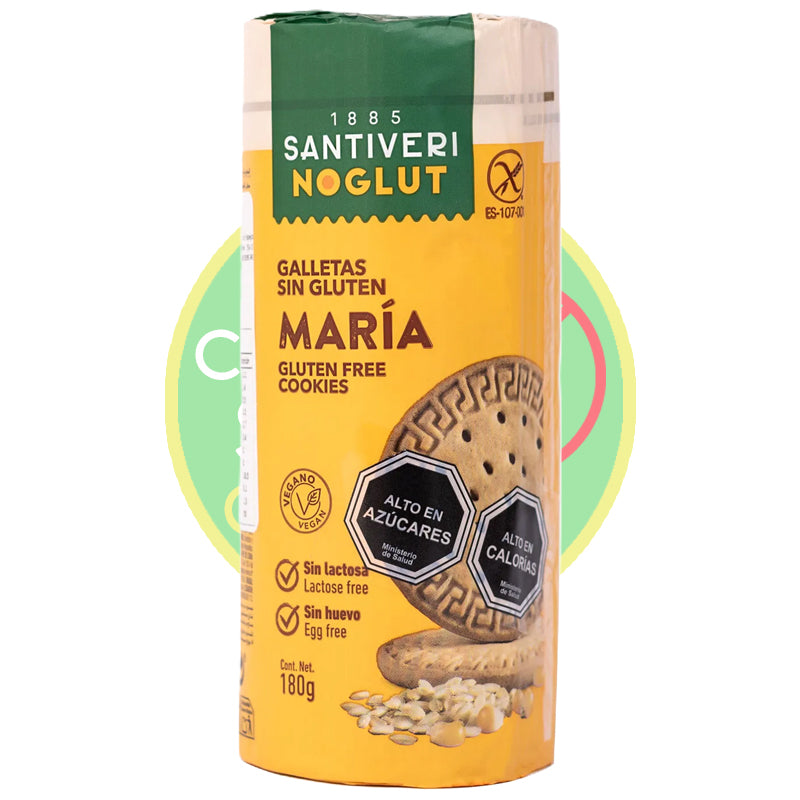 Galletas María sin gluten Santiveri 180 g, crujientes y deliciosas, ideales para acompañar el té sin remordimientos