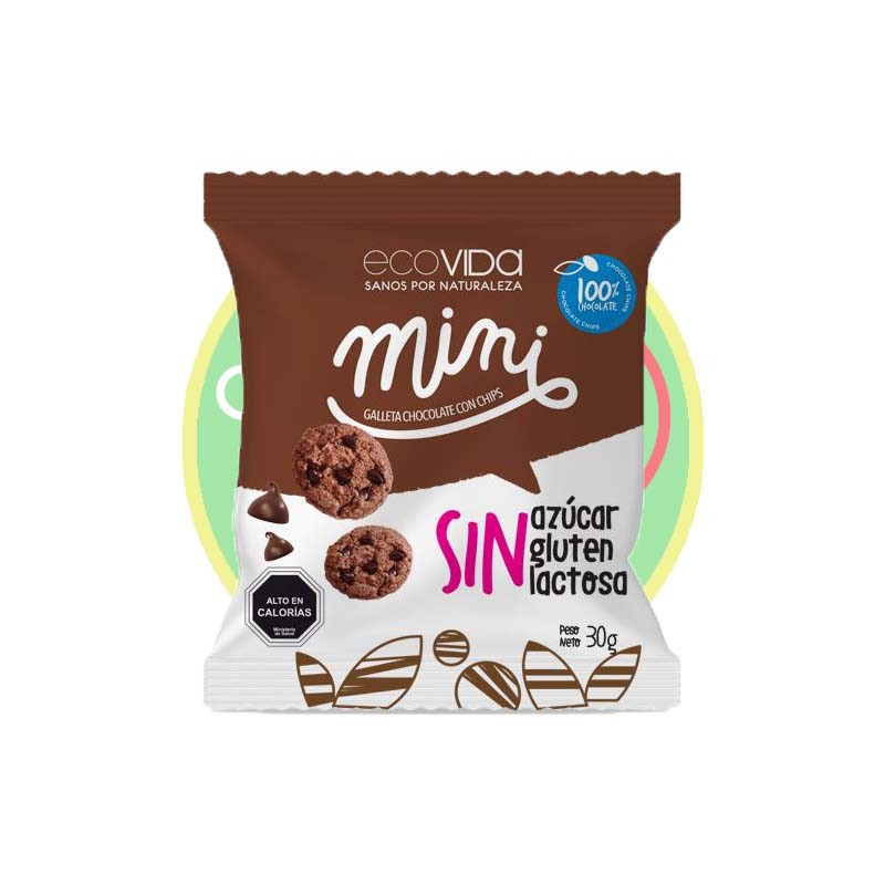 Pack 3 Galletas mini choco chips 30 g - Chile Sin Gluten