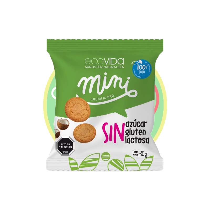 Pack 3 Galletas mini coco 30 g - Chile Sin Gluten
