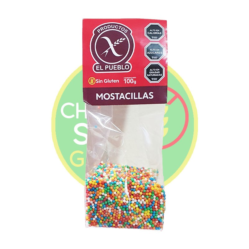 Mostacillas pelotitas 100g sin huevo, sin lacteos, sin soya, vegano - Chile Sin Gluten