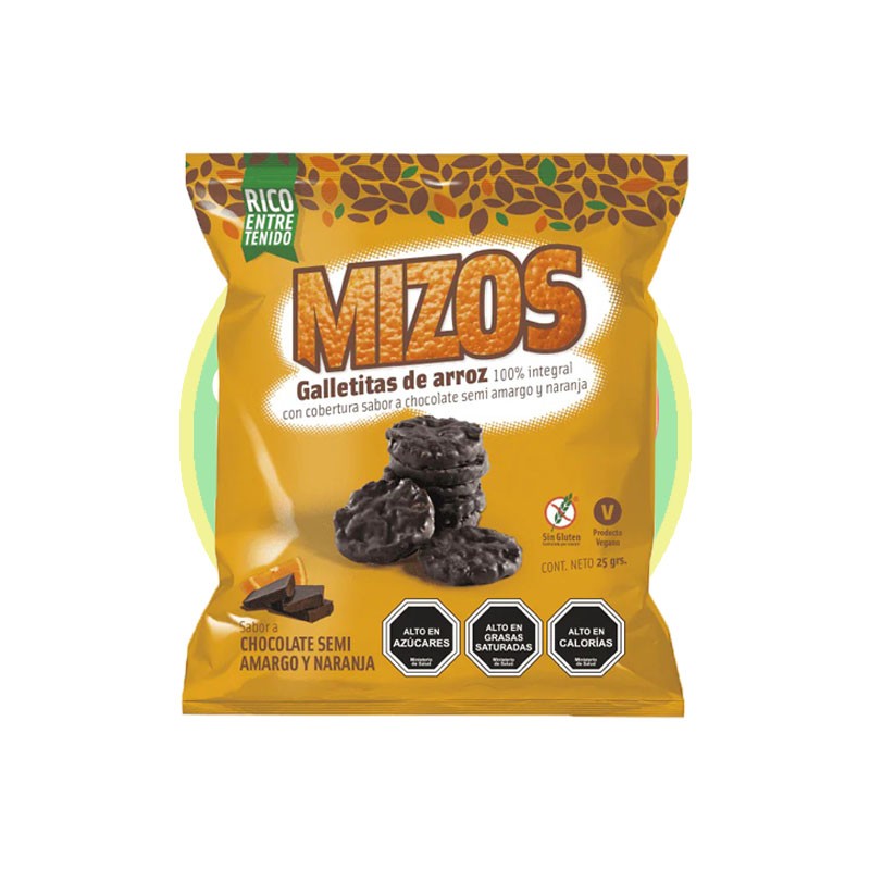 Mizos Chocolate Naranja 25g vegano - Chile Sin Gluten
