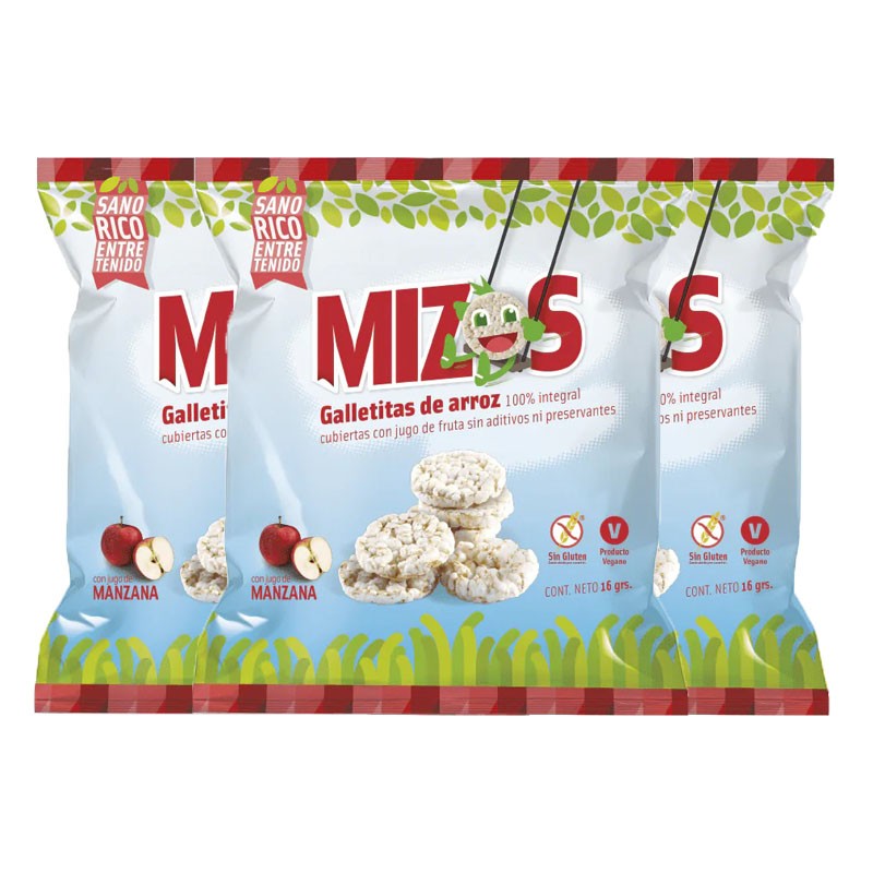 Pack 3 Mizos Manzana 16g - Chile Sin Gluten