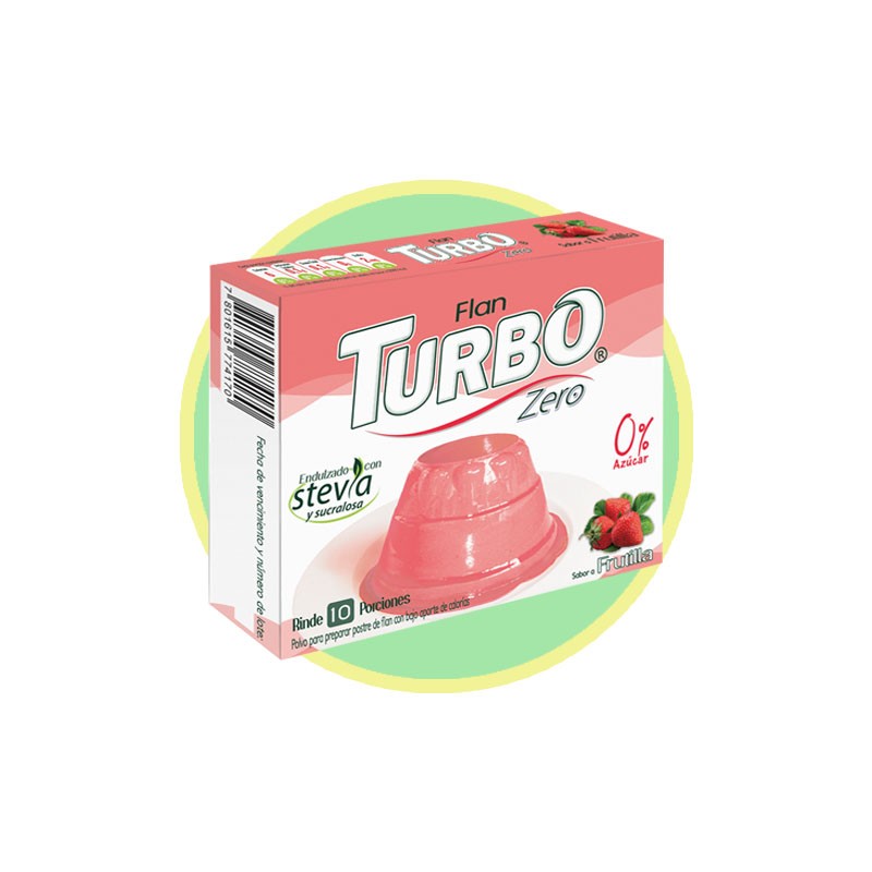 Flan Turbo Zero frutilla 20g - Chile Sin Gluten