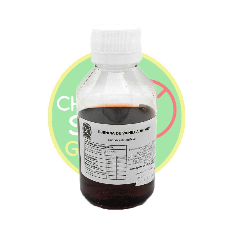 Esencia de vainilla 100g sin huevo, sin lacteos, sin soya, vegano - Chile Sin Gluten