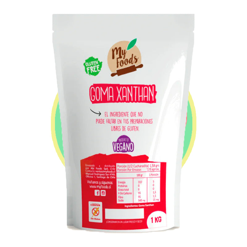 Goma Xanthan 100g  sin azucar, sin frutos secos, sin huevo, sin lacteos, sin leche/caseina, sin soya, vegano - Chile Sin Gluten