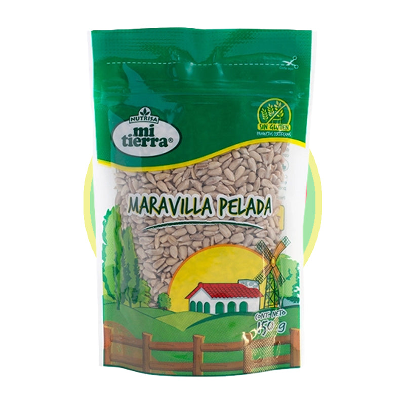 Maravilla pelada Mi Tierra Nutrisa 150 g, rica en antioxidantes y sin gluten, ideal para añadir a ensaladas o como snack saludable