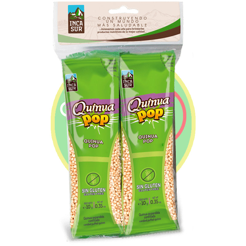 Quinua Pop Inca Sur 5 pack de 10 g, snacks crujientes y saludables, sin gluten, perfectos para llevar y disfrutar en cualquier momento