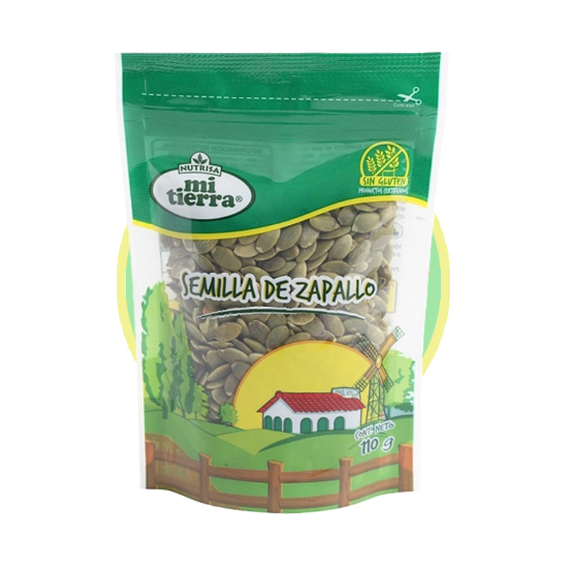 Semillas de zapallo Mi Tierra Nutrisa 110 g, perfectas para snacks saludables, ricas en nutrientes y sin gluten