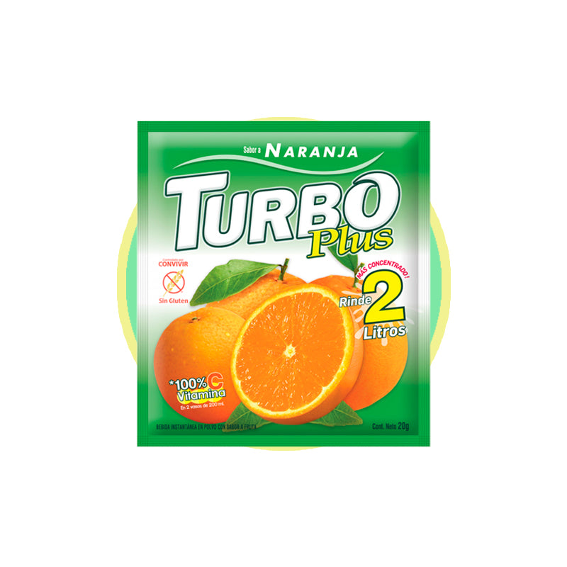 Jugo Turbo Plus Sabor Naranja 10u   - Chile Sin Gluten