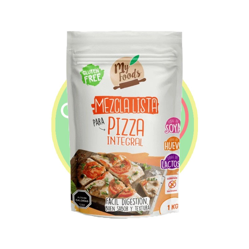 Mezcla lista para Pizza Integral 1kg  sin huevo, sin lacteos, sin soya, vegano - Chile Sin Gluten