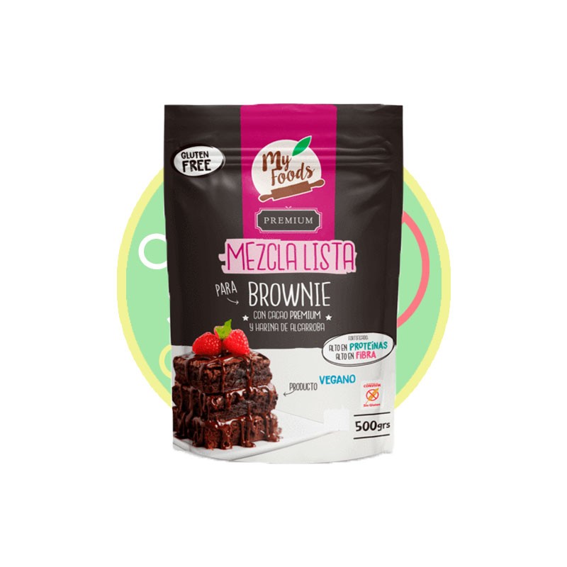 Mezcla lista para brownie 500g  sin huevo, sin lacteos, vegano - Chile Sin Gluten